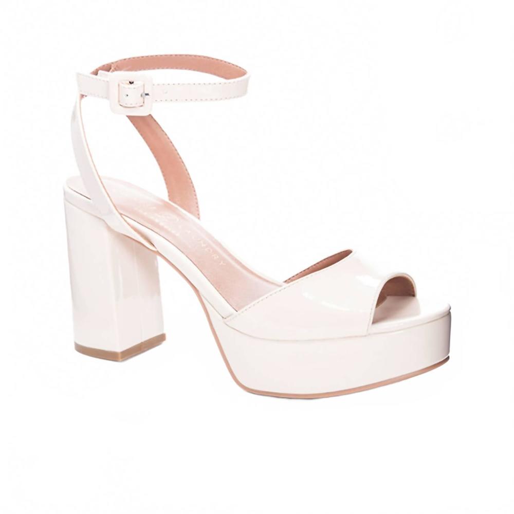 NEW CHINESE LAUNDRY women's theresa heels in bone patent
